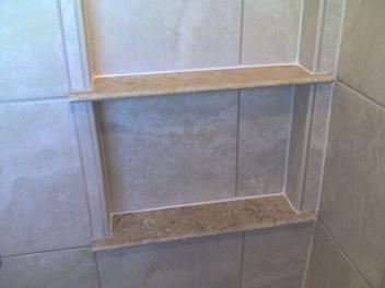 Granite or Marble Shelves with your Custom Tiled Shower