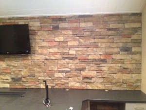 Interior Dry Stacked Stone Veneer Accent Wall